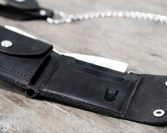 Biker Wallet Wallet Men S Dark Leather Biker Wallet Etsy - wallet with coin pocket mens dark leather biker wallet chain wallet with coin pocket personalized xmas gift ideas listing 038